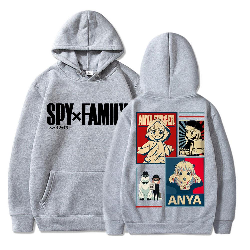Japan Anime Spy X Family Anya Forger Hoodie Herren Damen Kawaii Manga Ästhetisch Sweatshirt Fleece Oversized Herbst Lässig Sportbekleidung