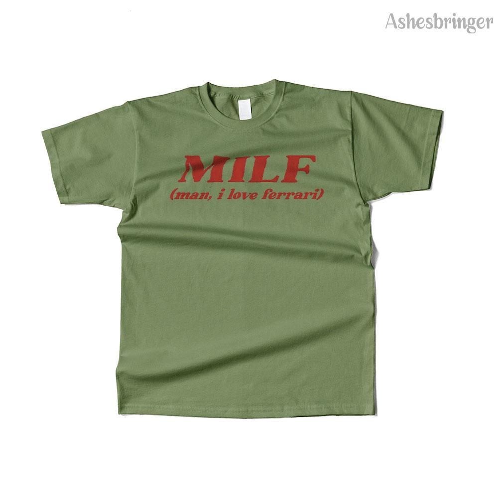 Mens Cotton Milf Man I Love F Graphic Funny T Shirt Street Casual Style Tee for Men and Women