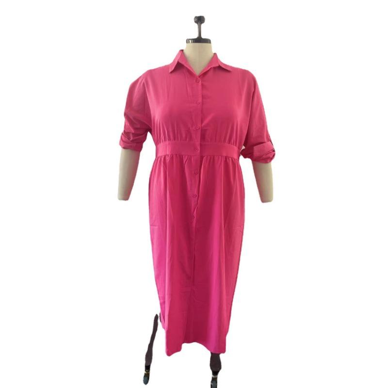 Платье-рубашка большого размера для женщин с длинным рукавом — фото 13