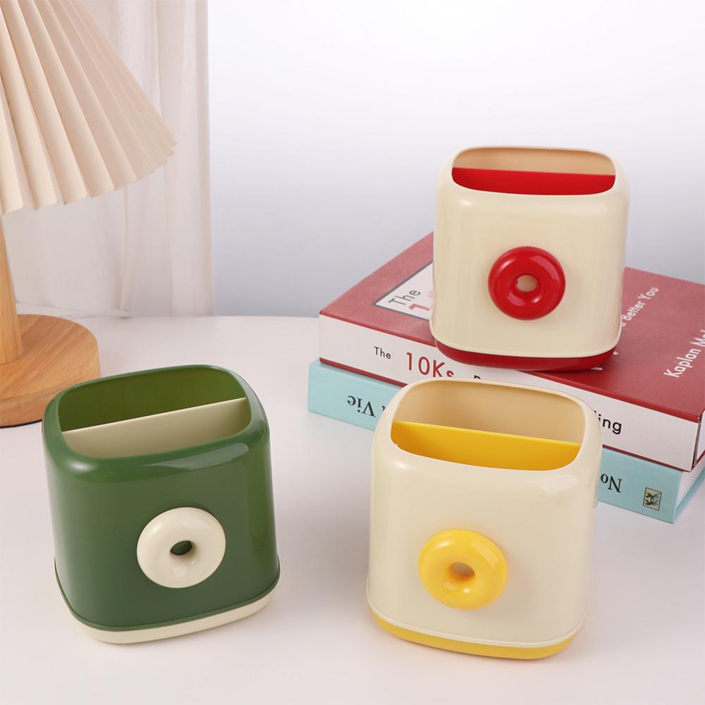 Plastic Student Pen Holder Multi-function Stationery Organizer Pencil Storage Box Desktop Decor