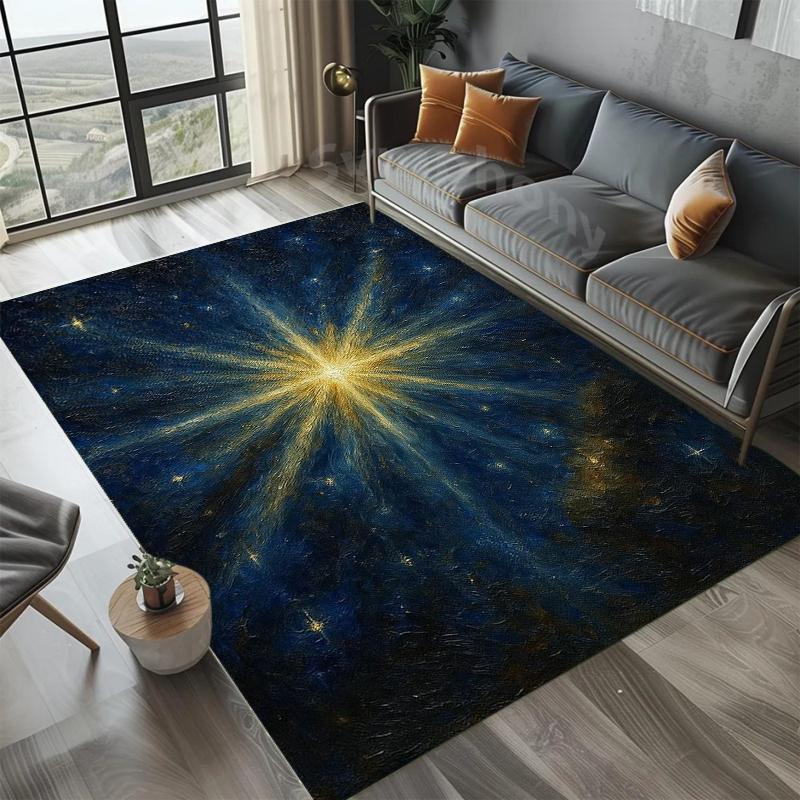 

Galaxy Starry Sky Universe Carpet with Bright Nebula Art Decor Non Slip Floor Rug for Modern Living Room Bedroom Home Decor 40x60cm