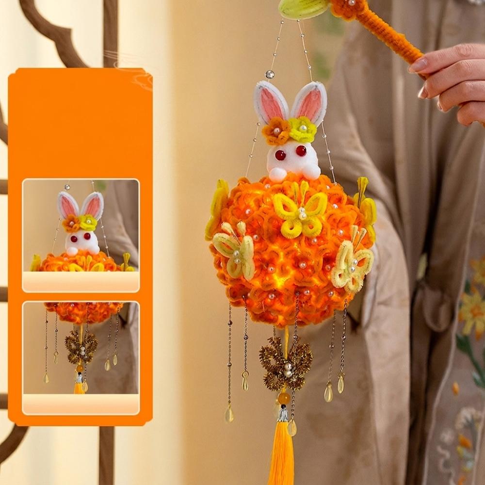 Retro Light Mid-Autumn Rabbit Lantern Twisted Stick DIY Festival Light Kit Holiday Party