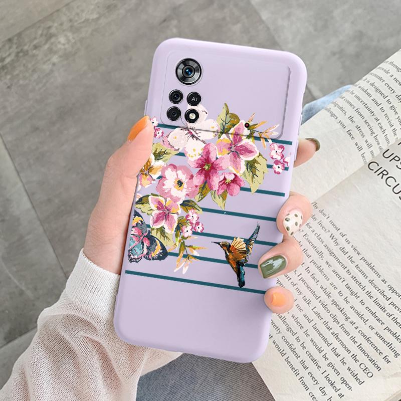 For Poco X4 Pro 5G M4Pro Cover Funda Vintage Flower Leave Protective Cover TPU Capa For Xiaomi Poco X4 Pocox4 X 4 M4 Pro Coque