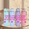 1PC Girl Who Is Going To Be Okay 750ml Color Plastic Sports Water Bottle Leakproof Flip Straw Lid Suitable for Sports Office Home Use