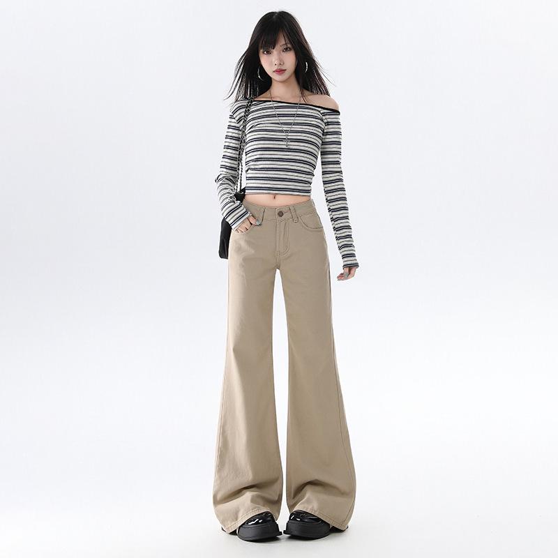 

2025 Women s Retro Low-Waist Micro-Flare Jeans – Non-Clingy, Versatile, Loose Fit for Autumn Large