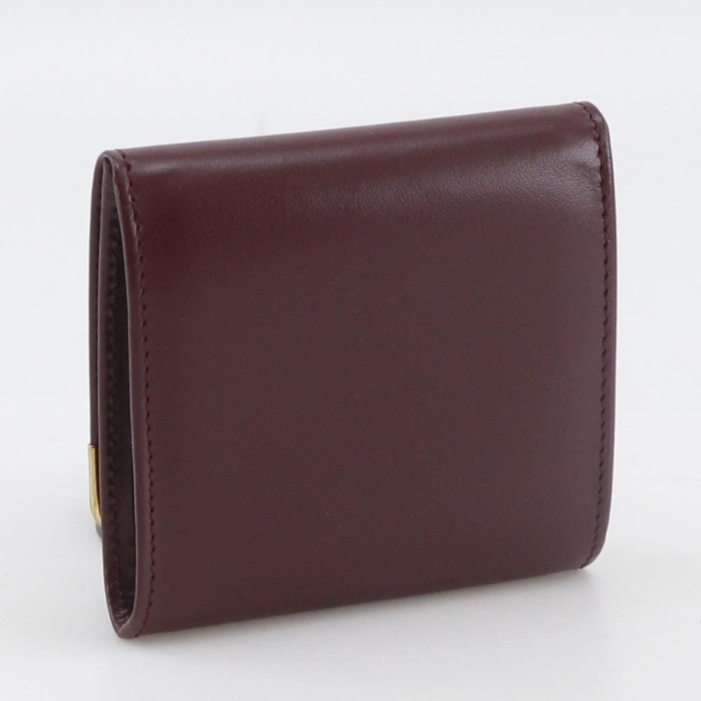 CARTIER Must Line Coin Purse Bordeaux Calfskin unisex Used