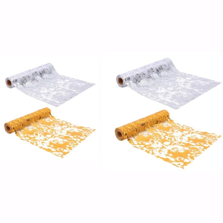 Elegant Gold and Silver Meshes Fabric Roll For Enhancing Event Ambiances Suitable For Wedding And Party Decorations