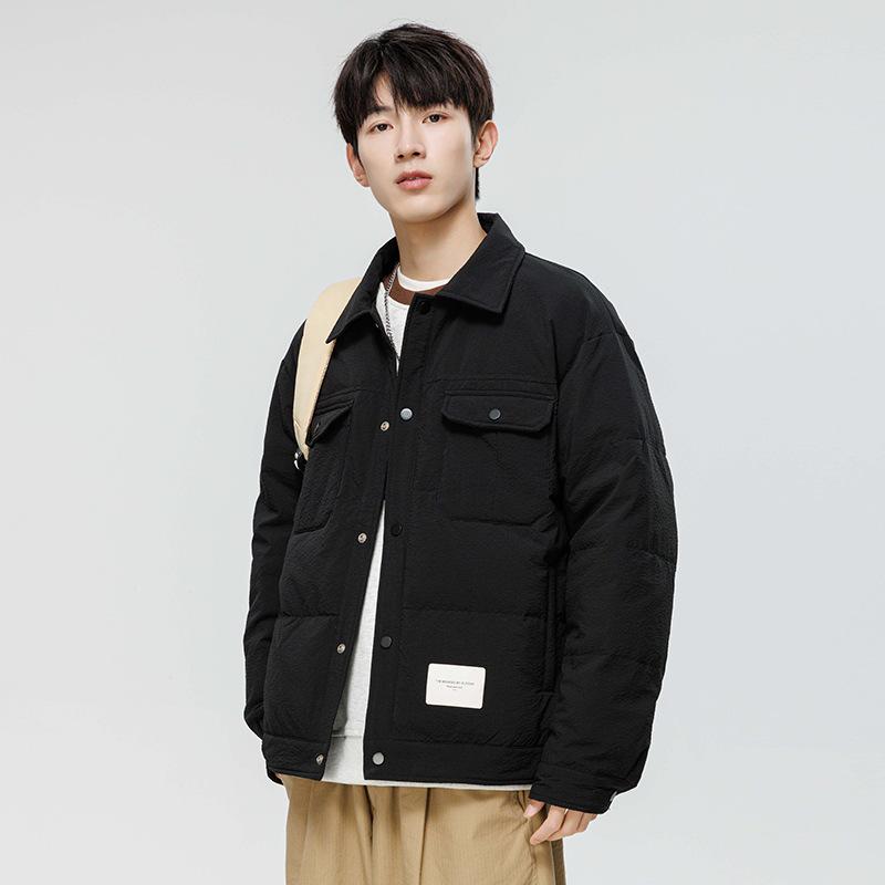 Men's Short Autumn and Winter Lapel Casual Thickened Warm Light Tooling Jacket Men's Clothing