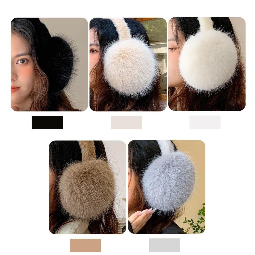 Portable Folding Winter Warm Earmuffs Woman Unisex Imitation Fox Fluffy Ear Covers Outdoor Cold Protection Soft Plush Headphones