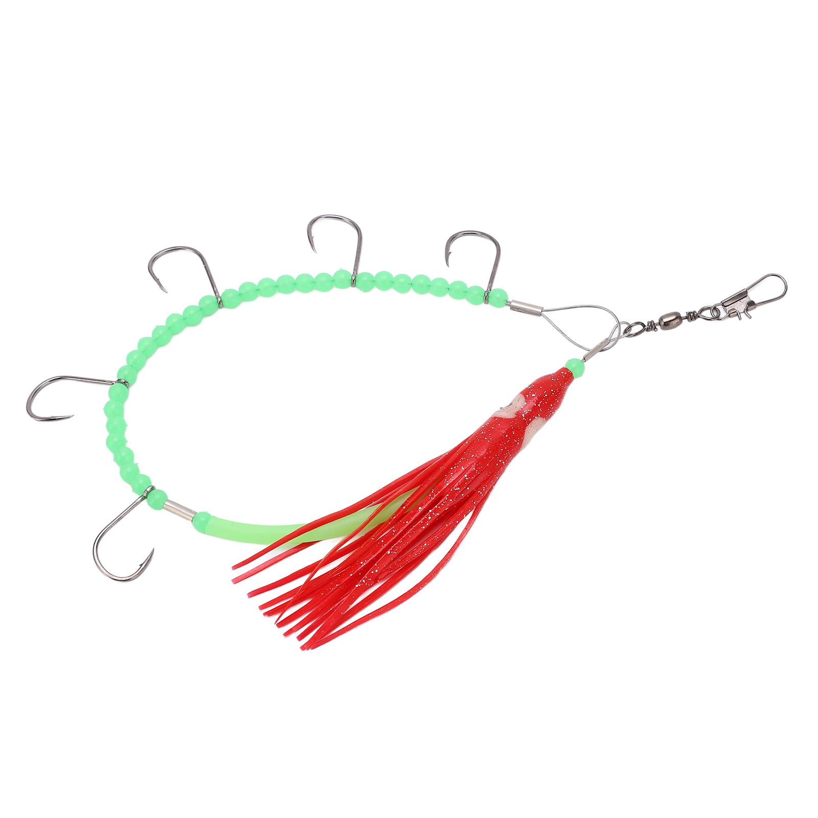 

350mm Simulation Squid Swivels String Hooks with Steel Wire 360 degrees Rotating Artificial Fish Hook Tackles