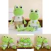 Urocza pluszowa zabawka zielona żaba idealna do przytulania z miękkim wypełnieniem z bawełny PP