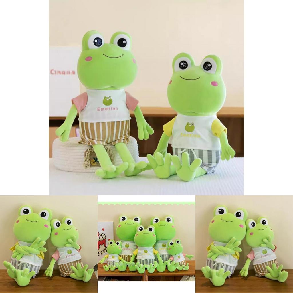 Adorable Green Frog Plush Toy Perfect For Cuddling With Soft Pp Cotton Filling