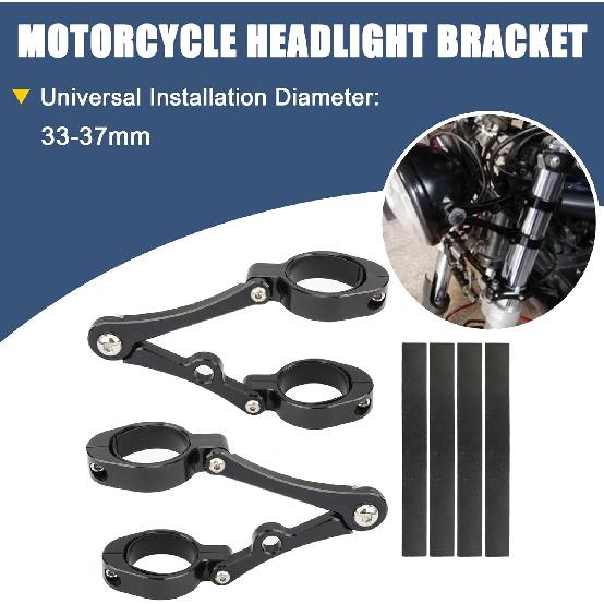 Universal Motorcycle Headlight Bracket 33-37mm Fork Brackets Mount Tube Clamp CNC Black for Harley Indian Victory Honda Yamaha Kawasaki Suzuki Ducati
