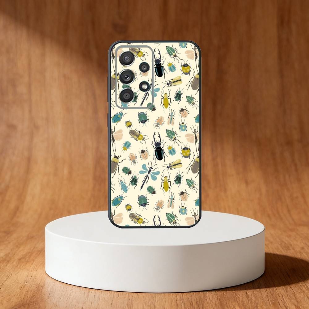 B-Biology Art Insects Bugs Phone Case For Samsung S25,S24,S21,S22,S23,S30,Ultra,S20,Plus,Fe,Note,10,9,5G Black Cover
