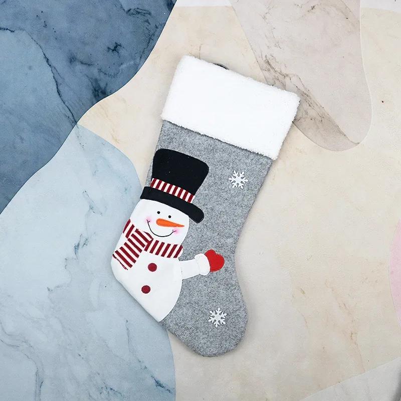 

1 шт. рождественские чулки носки новогодний Санта-Клаус конфеты подарочный мешок рождественская елка декор фестиваль праздничные принадлежности snowman