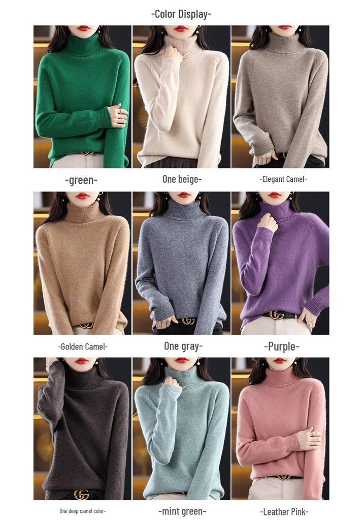 Women's High Neck Raglan Sleeve Sweater - Korean Style Knit Base Layer for Autumn and Winter
