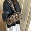 Leopard Print Retro Studded Bowling Bag - Women's 2025 Shoulder Handbag