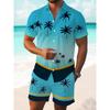 Sommer-Strandparty Herren Freizeithemd Outdoor-Sport Herrenshorts Herren Hawaii-Kurzarmhemd und Strandshorts Set