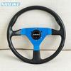 SIBEIKE 350mm PU Steering Wheel JDM Universal Flat Racing Sports Steering Wheel