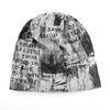 Stretchy Slouchy Beanie Hat Tie-dye Plush Lined Beanie Casual Letter Print Beanie  For Men Women