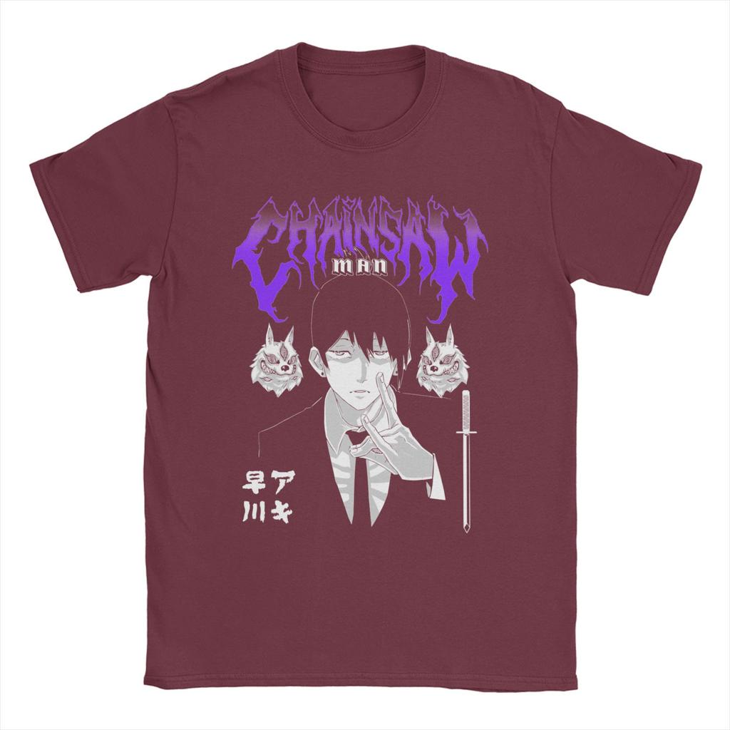 Aki Metal Chainsaw Man für Männer Frauen T-Shirt Denji Makima Aki Kobeni Lustiges T-Shirt T-Shirts 100% Baumwolle Grafik Kleidung