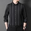 Elegant Classic Design Slightly Stretch Button Up Shirt, Men's Clothes Iron-Free Long Sleeve Dress Shirts For Spring Fall Winter