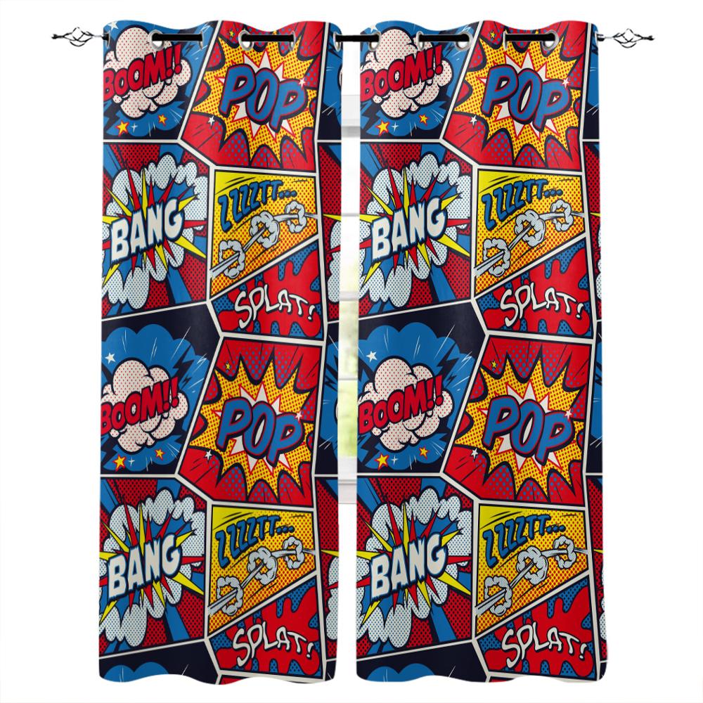 

Главная Шторы Красочные Граффити Спальня Кухня Шторы Гостиная Украшения Элементы Оконные Шторы для Гостиной 135W x 60H(cm)