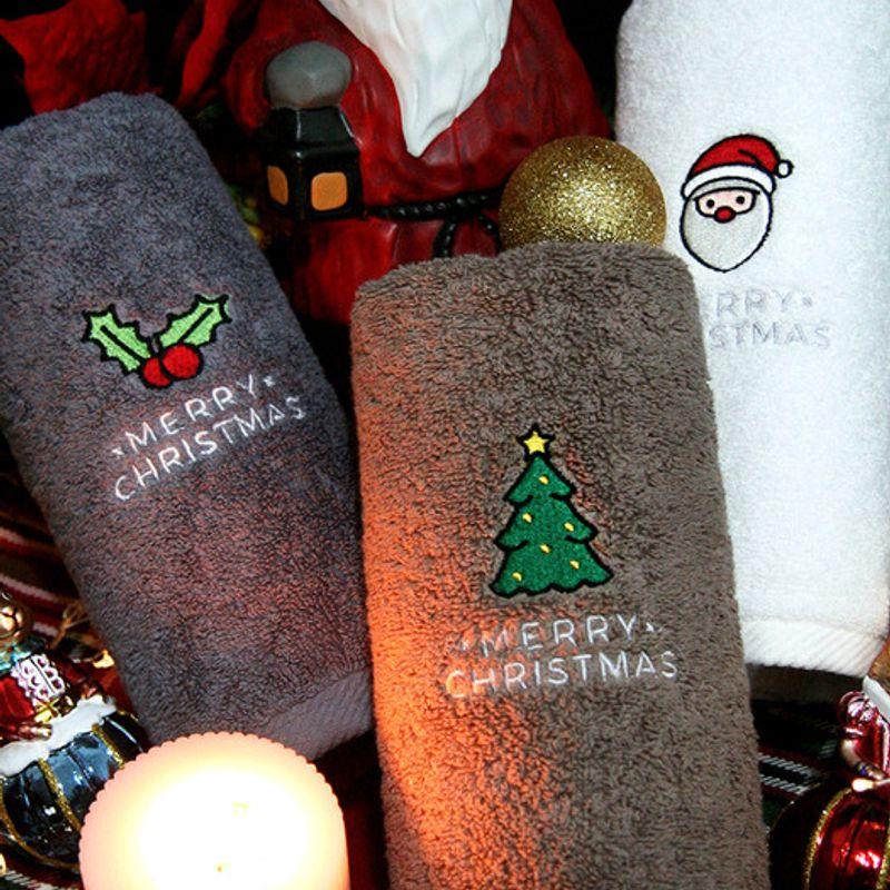 Songwol Handtuch Weihnachten Weihnachtsmann Stickerei 150g Baumwollhandtuch 3 Stück Kraft