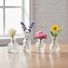 10PCS/SET Retro Relief Mini Glass Vase Crystal Clear Flower Vase Small Vase Set  Desktop Ornament