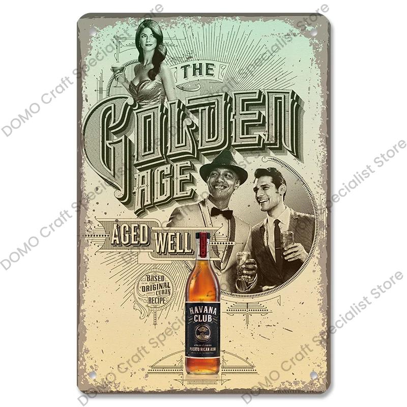 Rum Brand Plaque Vintage Metal Tin Signs Captain Mermaid Metal Poster Retro Wall Art Decor for Bar Pub Club Living Room Home