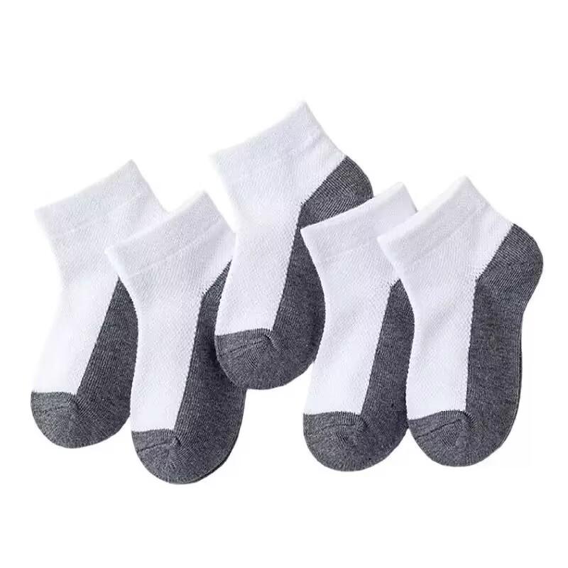 

5 пар детских носков Хлопок Черный Белый Лоскутные цвета Детские для девочки мальчика Спортивные Школьные Гольфы Для 2-12 лет S серый