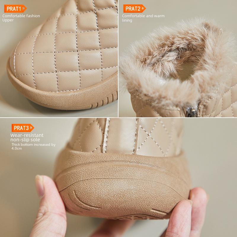 2024 Women's Plus Velvet High-Top Snow Boots - Korean Style Warm Casual Cotton Shoes XQ5859