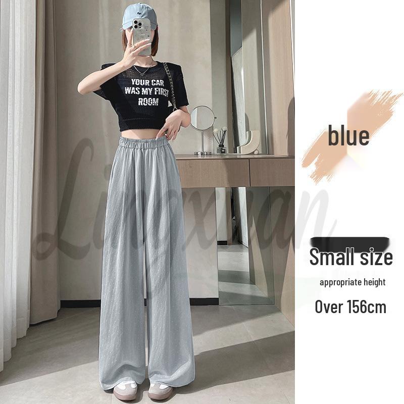 

Women s High Waist Polka Dot Tencel Cotton Wide Leg Pants - Spring/Summer Loose Fit, Floor Length, Casual Drape Style XL