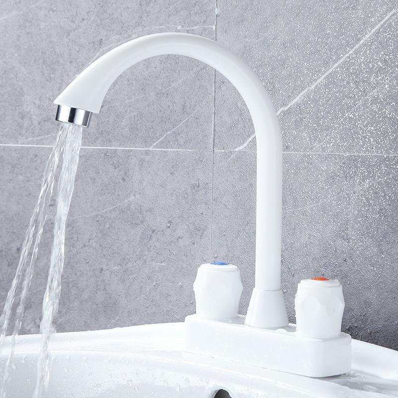 Bathroom Sink Faucet Basin Faucet Plastic Hot and Cold Water Single Hole Double Hole Kitchen Single Handle Bathroom Sink Faucet