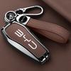 Styling Mouldings Alloy Leather Car Smart Remote Key Case Cover Emblem Accessories For BYD Song Pro Tang Dmi QIn PLUS MAX Yuan E