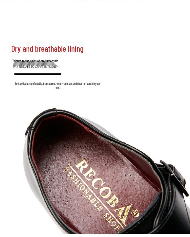 Pánské formální boty Monk Strap z pravé kůže 2024 - Japonský obchodní a svatební styl