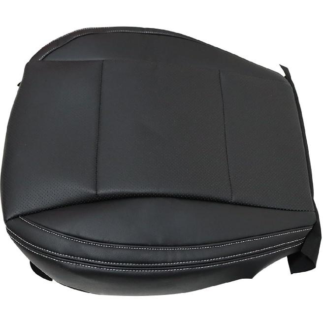 

FZJDSD Black Driver Bottom Perforated Microfiber Leather Replacement Seat Cover Compatible with Subaru Outback 2015 2016 2017 2018 2019(White White Stitching