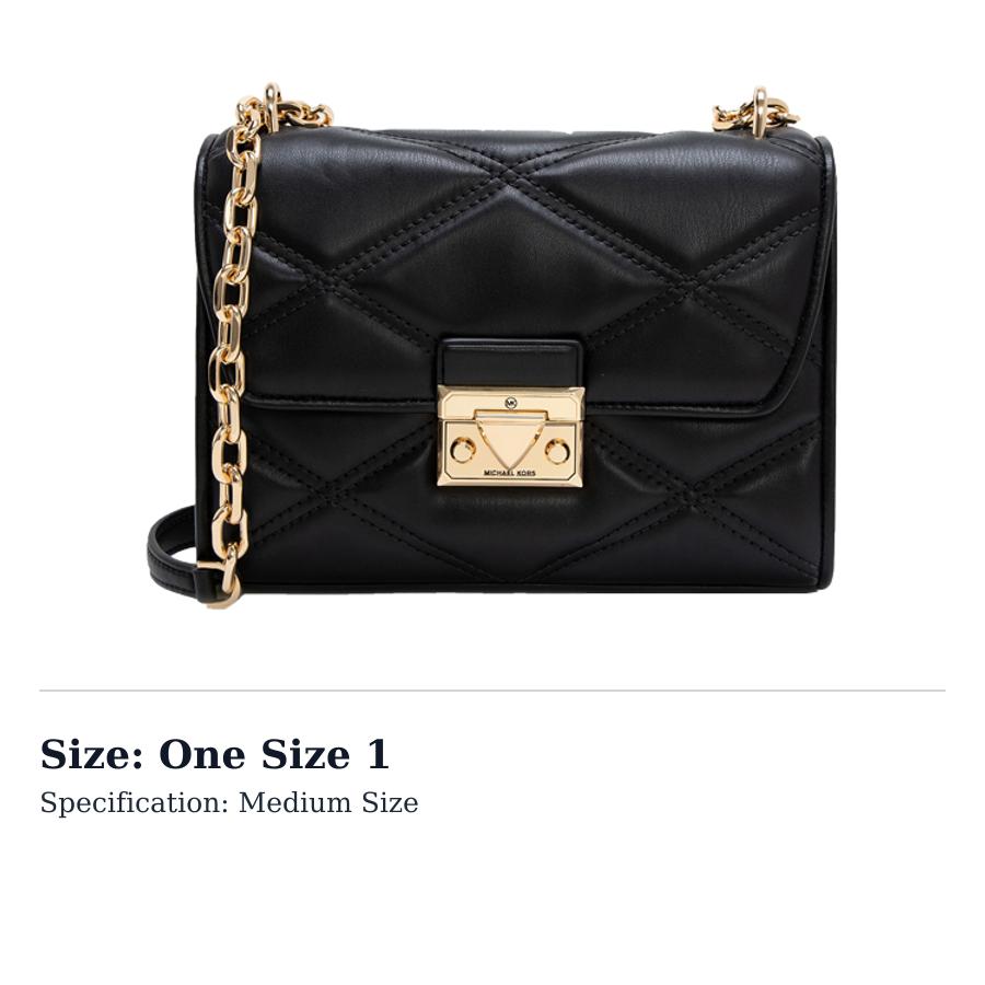 MICHAEL KORS Serena Leather Envelope Bag, Shoulder Bag, Crossbody Bag Medium Womens Black 35S2GNRL2U-001