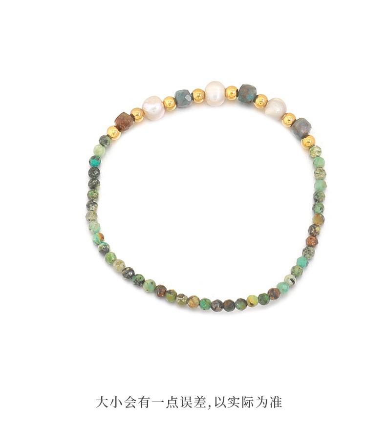 New natural freshwater pearl African turquoise handmade beaded necklace with original design, niche Czech bead collarbone chain