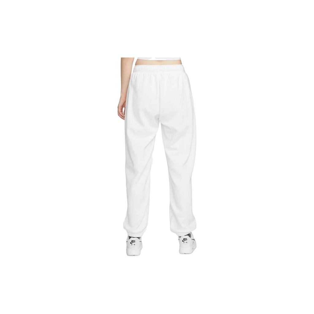 Nike Logo Embroidered Drawstring Cuffed Casual Pants Women Pants White DQ5801-100