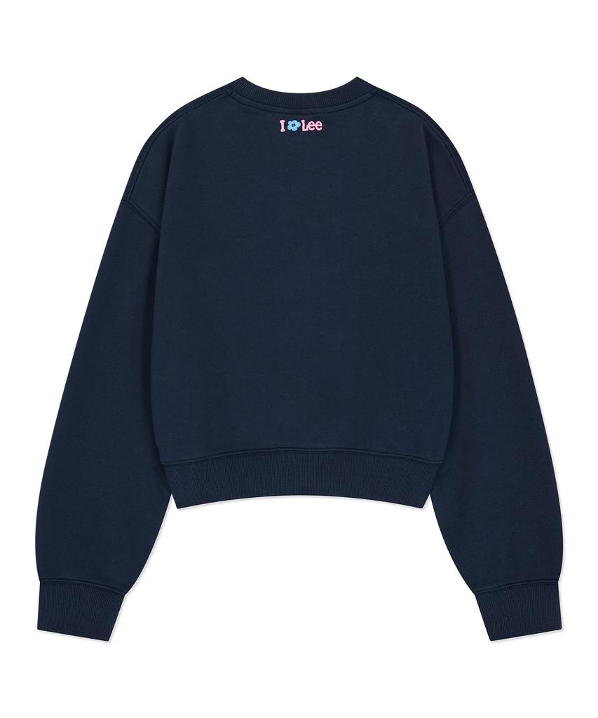 WACKY WILLY [Wacky Willy X Lee] Women'S I-Lil-Lil-Lil Graphic Crop Sweatshirt Navy