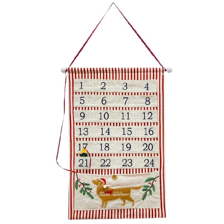 Washable Cloth Christmas Advent Calendar 24 Pockets Advent Calendar Wall Hanging Ornament For Holiday Decoration 1