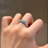 Luxurious Blue Moissanite Ring for Women Charm Simple Women's Moissanite Diamond Ring Jewelry Valentine's Day Gifts