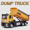 1:32 Alloy Dump Truck Toy Models Metal Diecast Flat Trailer Engineering Vehicles Sound Light Pull Back Rubber Tires Boys Gifts