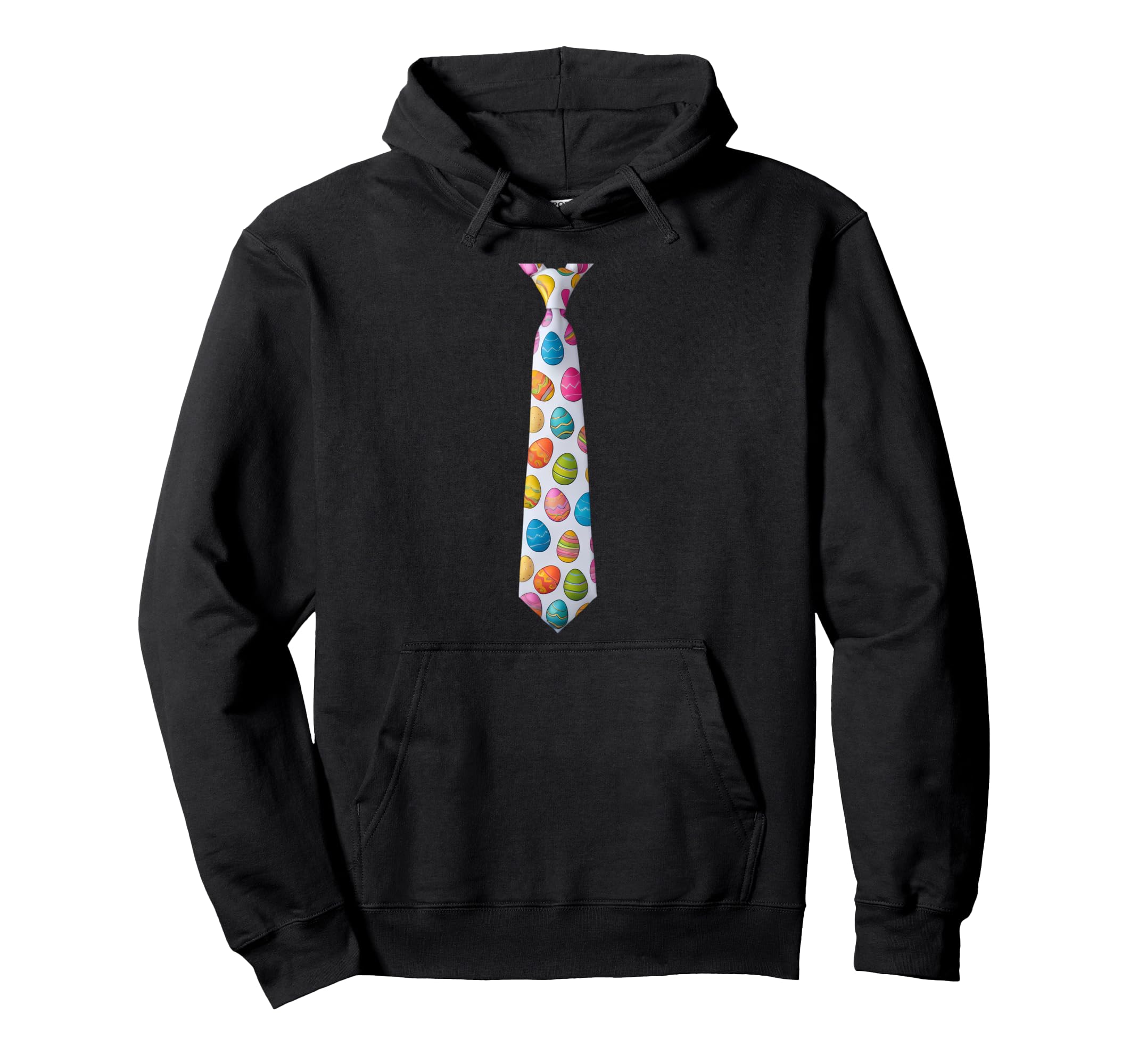 Funny Easter Egg Tie Graphic Hoodie for Boys, Girls, Men, and Kids