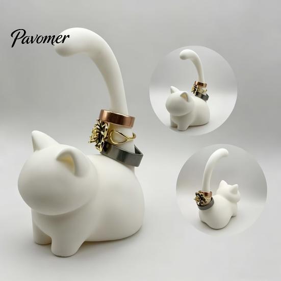 Jewelry Organizer for Rings Cute Cat Ring Holder, Minimalist Stand Bedroom Dressing Practical Storage Gift Table, Decorative Sitting And Earrings