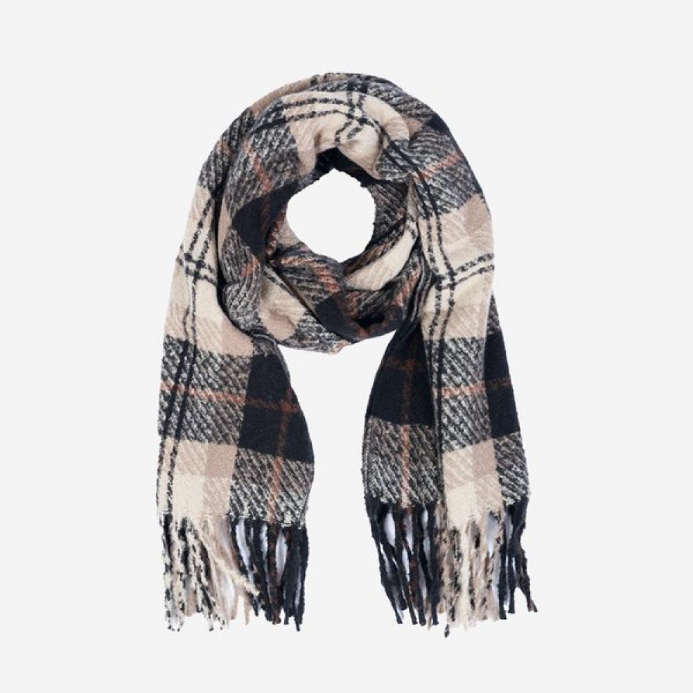 Allincomplete Tartan Check Muffler Black Single option