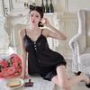 Pajamas Women's Summer New Sexy Lace Suspender Shorts Pure Desire Wind with Chest Pad Loungewear Set