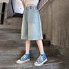 Pantalones cortos vaqueros de verano para niñas con bolsillo en forma de corazón para edades de 5 a 14 años. Pantalones capri vaqueros informales para niñas.
