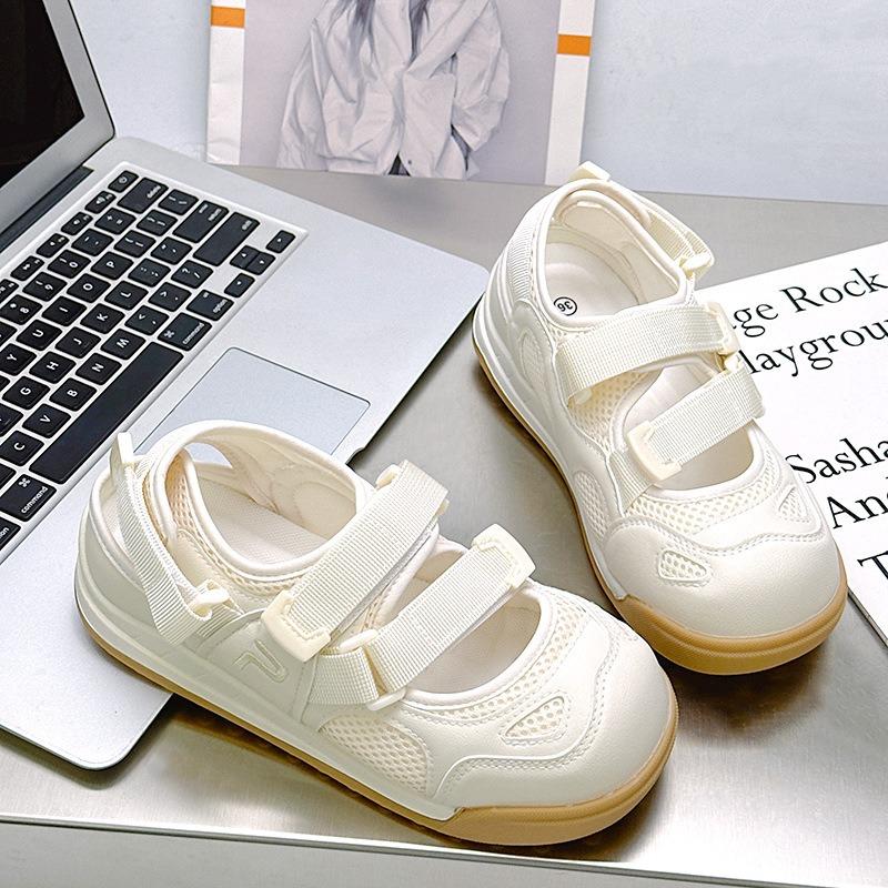 8 Fashionable, casual, comfortable, versatile, velcro, white shoes, women's summer openwork sports sandals